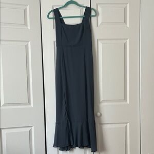 Slate Blue Chiffon Claire Midi Dress